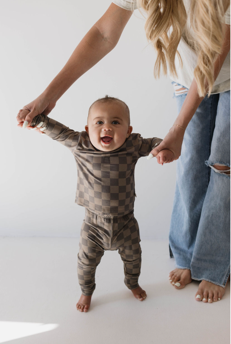 Faded Brown Checkerboard | Sleepy Time Set