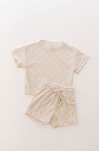 Load image into Gallery viewer, Terry Checkerboard Short Set | Cream
