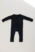 Load image into Gallery viewer, Bamboo Zip Pajamas | Midnight Black
