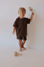 Load image into Gallery viewer, Black &amp; Brown Checkerboard | Ribbed Short Set
