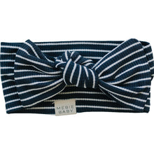 Load image into Gallery viewer, Navy Stripes Ribbed Bamboo Head Wrap
