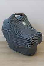 Load image into Gallery viewer, Navy Stripes Ribbed Bamboo Multi-Use Cover
