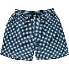 Load image into Gallery viewer, Navy Gingham Adult Men&#39;s Swim Shorts

