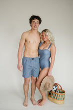 Load image into Gallery viewer, Navy Gingham Women’s One-Piece
