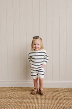 Load image into Gallery viewer, Navy Stripe Knit Sweater
