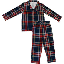 Load image into Gallery viewer, Christmas Plaid Collared Pajama Set
