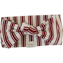 Load image into Gallery viewer, Red Stripes Bamboo Head Wrap
