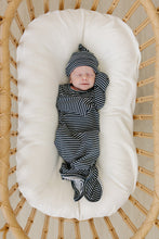Load image into Gallery viewer, Navy Stripes Bamboo Knot Gown
