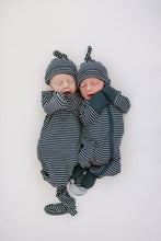 Load image into Gallery viewer, Navy Stripes Bamboo Knot Gown
