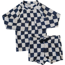Load image into Gallery viewer, Wavy Checkered  Long Sleeve Swim Set
