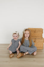Load image into Gallery viewer, Navy Gingham Peplum Set

