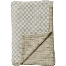 Load image into Gallery viewer, Taupe Checkered Twin Muslin Quilt
