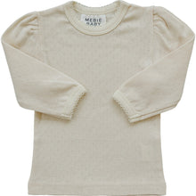 Load image into Gallery viewer, Cream Pointelle Long Sleeve Tee
