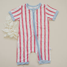 Load image into Gallery viewer, Stars &amp; Stripes Bamboo Shorty Romper
