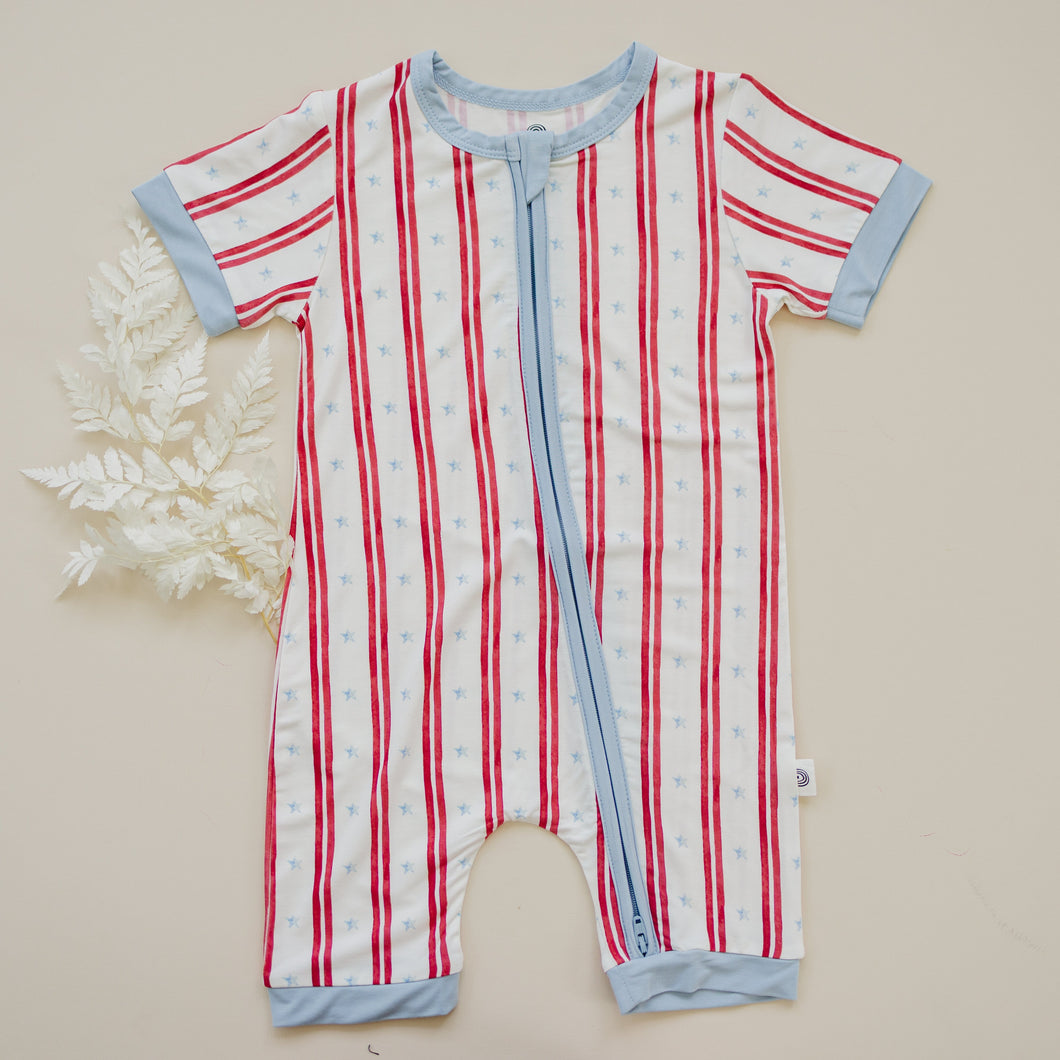 Stars & Stripes Bamboo Shorty Romper
