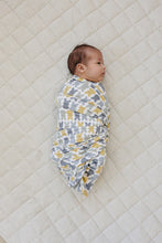 Load image into Gallery viewer, Dusty Blue Bunny Bamboo Stretch Swaddle
