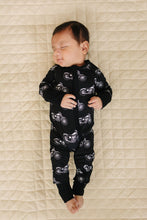 Load image into Gallery viewer, Bamboo Zip Romper | Born to Ride Black
