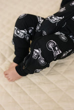 Load image into Gallery viewer, Bamboo Zip Romper | Born to Ride Black
