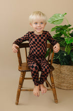Load image into Gallery viewer, Bamboo Two Piece Set | Chocolate Wavy Checkered
