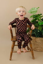 Load image into Gallery viewer, Bamboo Two Piece Set | Chocolate Wavy Checkered
