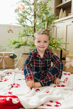 Load image into Gallery viewer, Christmas Plaid Collared Pajama Set
