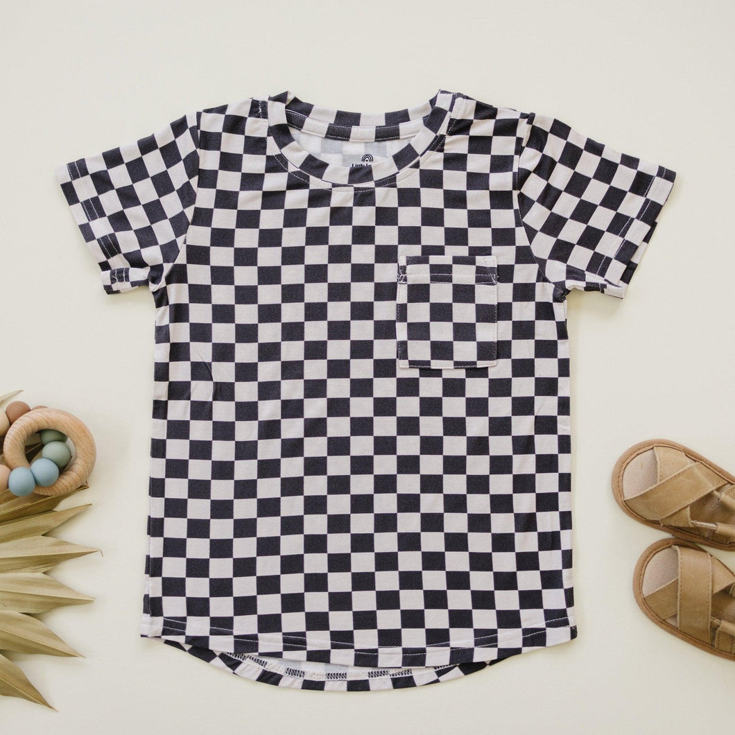 Black Checkered Bamboo Tee