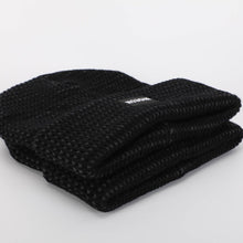 Load image into Gallery viewer, BLACK WarmHug Waffle Beanie
