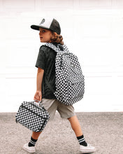 Load image into Gallery viewer, Full Size Black Checkered Backpack
