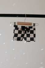 Load image into Gallery viewer, Black Checkerboard  | Euro Swim Short
