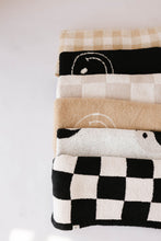 Load image into Gallery viewer, Just Smile Black &amp; Ivory | Plush Blanket
