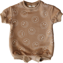 Load image into Gallery viewer, Just Smile  Tan | Short Sleeve Romper
