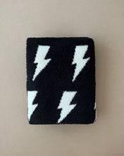 Load image into Gallery viewer, Lightning Bolt Fuzzy Blanket | Black
