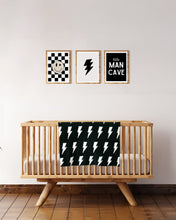 Load image into Gallery viewer, Lightning Bolt Fuzzy Blanket | Black
