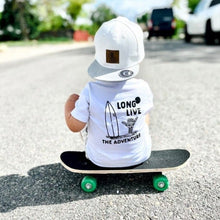 Load image into Gallery viewer, 100% ORGANIC COTTON LONG LIVE THE ADVENTURE TEE - WHITE
