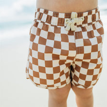 Load image into Gallery viewer, Rust Checkered Swim Shorts
