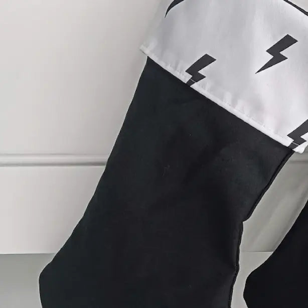 Checkered/Lightning Bolt Christmas Stocking