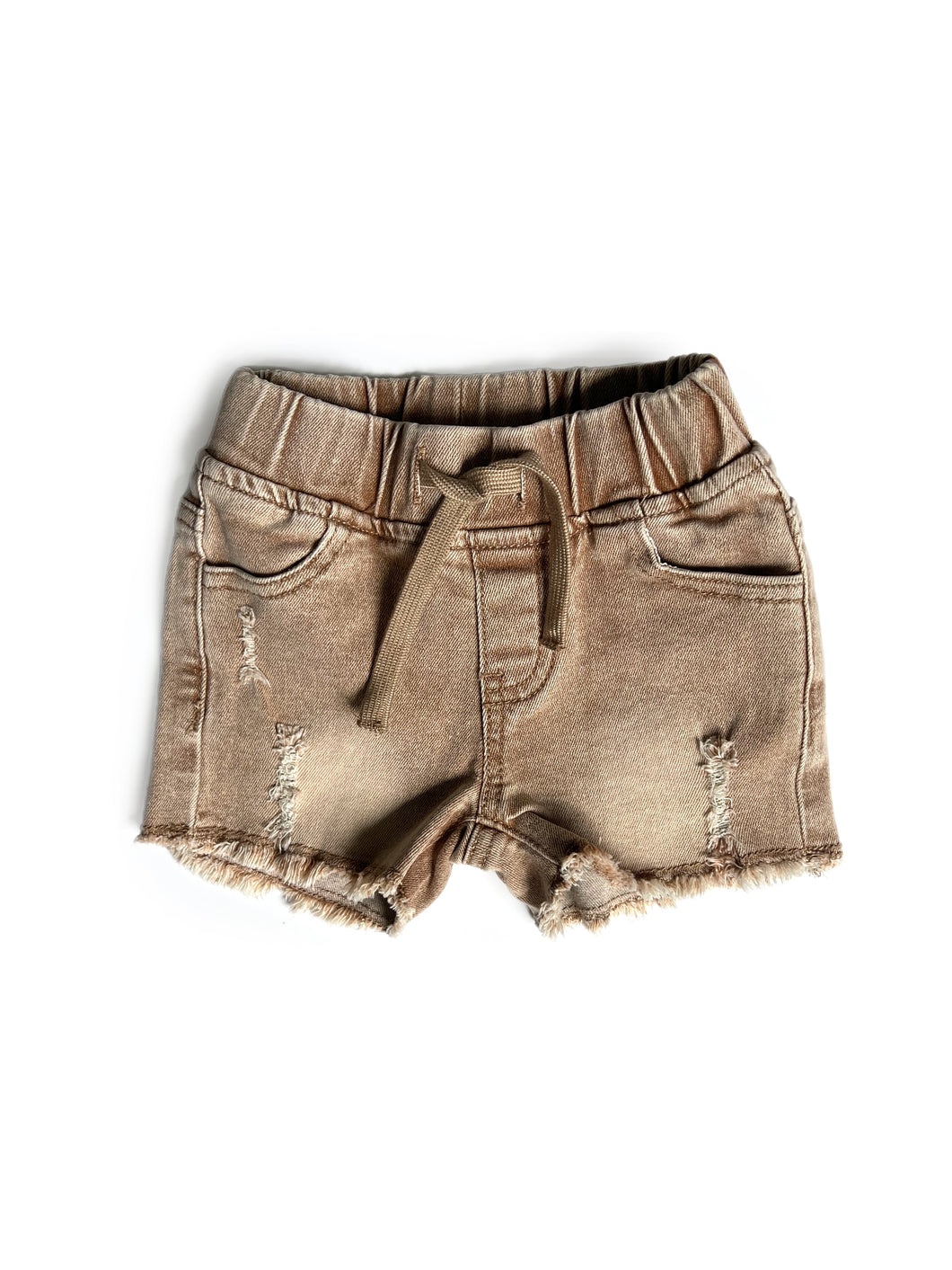 Camel Cutoff Denim Shorts
