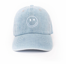 Load image into Gallery viewer, Denim Smiley Face Hat
